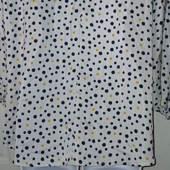 Ann Taylorwhite with black and gold polka dot blouse  Sz XLNWOT - Picture 5 of 8